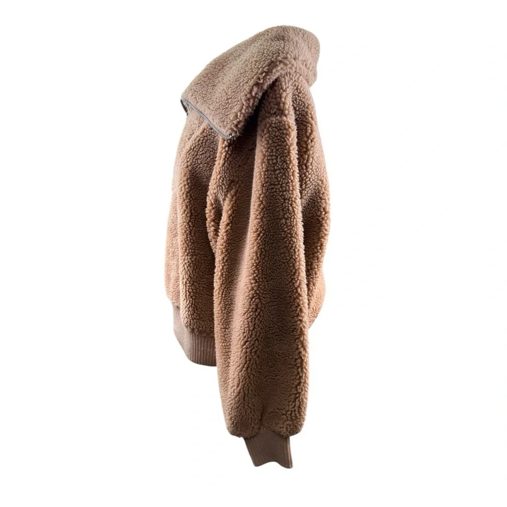 Express Tan Teddy Jacket - Picture 2 of 5